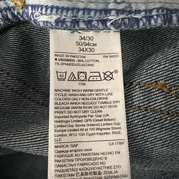 Gap Men Slim Straight Distressed Jeans - Picture 9 of 9